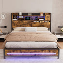 Levede King Bed Frame Storage Headboard Industrial-2050056748856905735
