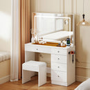 Levede Dressing Table LED Makeup Mirror Stool Set Vanity Desk 5 Storage Drawer-2050056769404801032