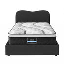 Giselle 32cm Euro Top King Single Mattress 5-Zone and Artiss Boucle Bed Frame Set