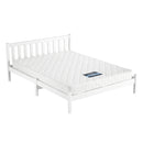 Giselle Double Mattress with Artiss Wooden Bed Frame Natural Pine Timber Base
