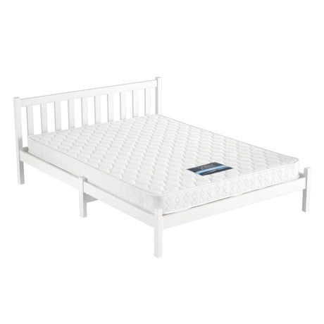 Giselle Double Mattress with Artiss Wooden Bed Frame Natural Pine Timber Base