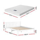 Giselle Double Mattress with Artiss Wooden Bed Frame Natural Pine Timber Base