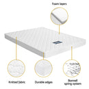 Giselle Double Mattress with Artiss Wooden Bed Frame Natural Pine Timber Base