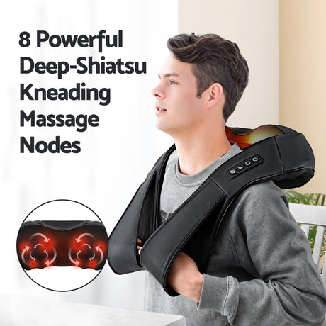 Livemor Electric Leg Foot Massager Air Wrap With Shiatsu Neck Massager Heating