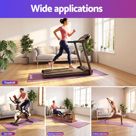 Everfit Exercise Equipment Mat 2M Treadmill Floor Rug Home Gym Fitness Purple