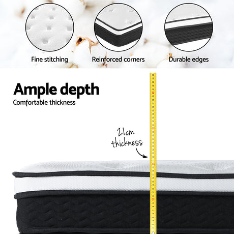 Giselle Bedding 21cm Mattress Euro Top Double