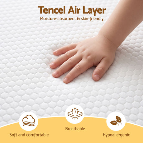 Giselle Bedding Cot Mattress, 11cm Thick Baby Mattress with Tencel Cover