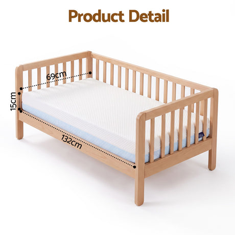 Giselle Bedding 15cm Cot Mattress, 38D Gel Memory Foam Cover