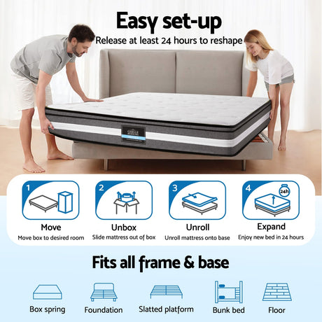 Giselle Bedding 30cm Mattress Gel Foam Pocket Spring Queen