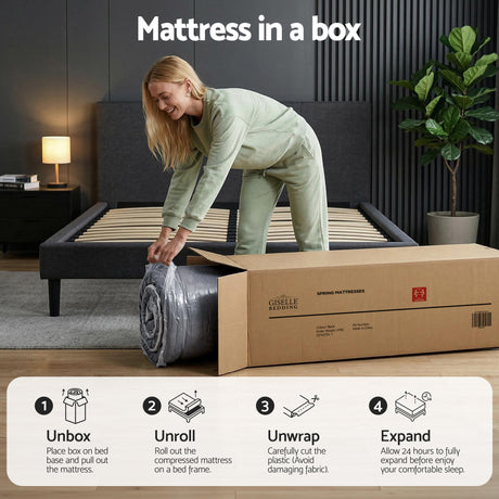 Giselle Bedding 34cm King Mattress Hybrid, Pocket Spring Bed Mattress