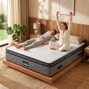 Giselle Bedding Queen Mattress 37cm 4-in-1 Adjustable Firmness Cooling Gel Memory Foam Dual-Zone Flippable for Couples