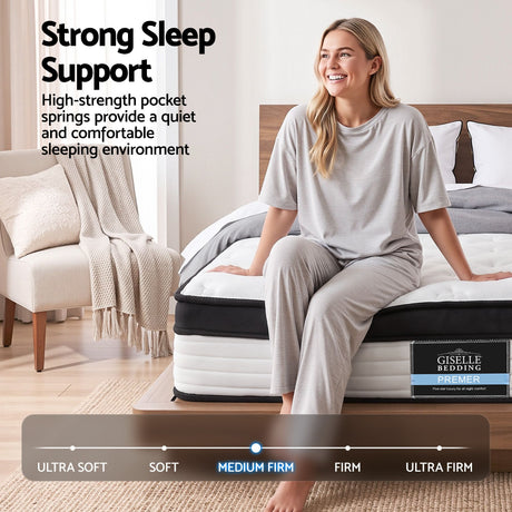 Giselle Bedding 31cm Mattress Euro Top Queen