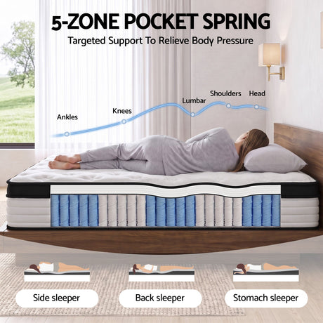 Giselle Bedding 31cm Mattress Euro Top Queen