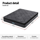 Giselle Bedding Double Mattress 25cm Pocket Spring Latex Euro Top Medium Firm Bed