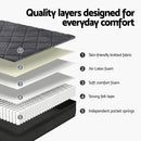 Giselle Bedding King Mattress 25cm Pocket Spring Latex Euro Top Medium Firm Bed