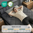 Giselle Bedding Single Mattress 25cm Pocket Spring Latex Euro Top Medium Firm Bed