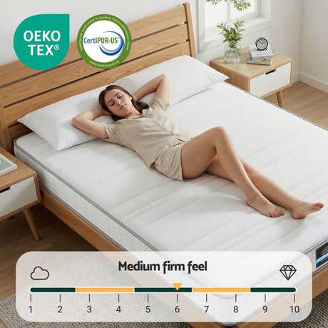 Giselle King Mattress 20cm with Reinforced Edge Support Egg-Crate Foam