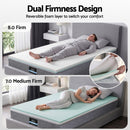 Giselle Bedding Single Mattress 23cm Pocket Spring Mattress with Adjustable Firmness Reversible Foam Layer for Medium Firm & Firm Support Motion Isolation Bedroom Bed