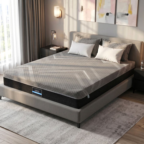 Giselle Double Mattress 26cm Firm Pocket Spring Dual Edge Support Dark Grey
