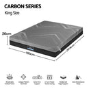 Giselle King Mattress 26cm Firm Pocket Spring Dual Edge Support Dark Grey