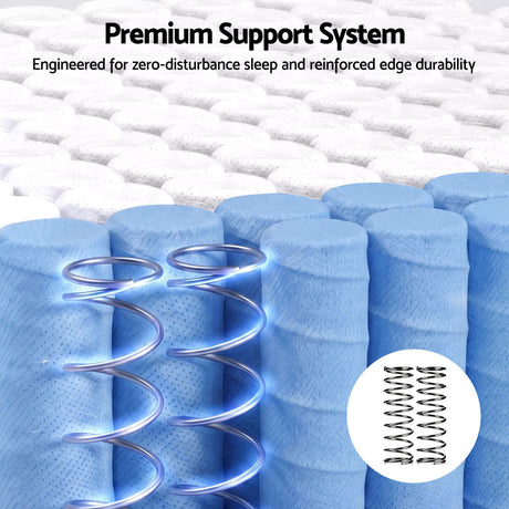 Giselle King Single Mattress 26cm Firm Pocket Spring Dual Edge Support Dark Grey