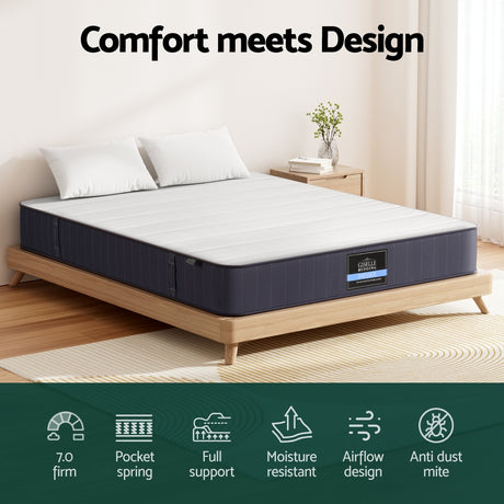 20cm Giselle Mattress Queen Bed Pocket Spring Mattresses