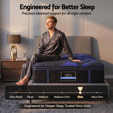 Giselle 34cm Single Hybrid Mattress with Cooling Gel Memory Foam and Edge Support