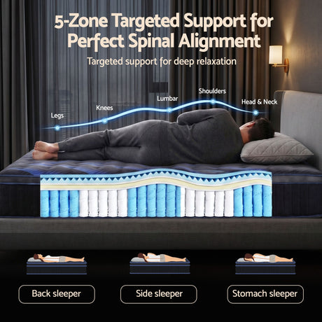 Giselle 34cm Single Hybrid Mattress with Cooling Gel Memory Foam and Edge Support