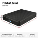 Giselle Bedding Queen Mattress 34cm Euro Top with 5-Zone Pocket Spring Support Black