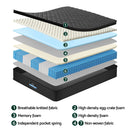 Giselle Bedding Queen Mattress 34cm Euro Top with 5-Zone Pocket Spring Support Black