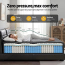 Giselle Bedding Queen Mattress 34cm Euro Top with 5-Zone Pocket Spring Support Black