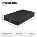 Giselle Bedding Single Mattress 34cm Euro Top with 5-Zone Pocket Spring Support Black