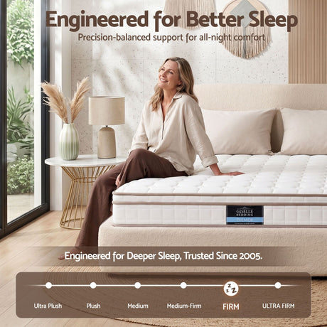 Giselle 20cm Firm Double Mattress Pocket Spring for Bedroom or Guest Room