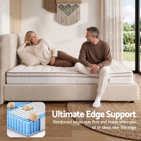 Giselle 20cm Firm Double Mattress Pocket Spring for Bedroom or Guest Room