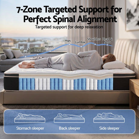 Giselle 35cm Double Mattress Firm with Copper Memory Foam and Edge Support