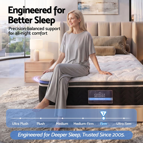 Giselle 35cm King Single Mattress Firm with Copper Memory Foam and Edge Support
