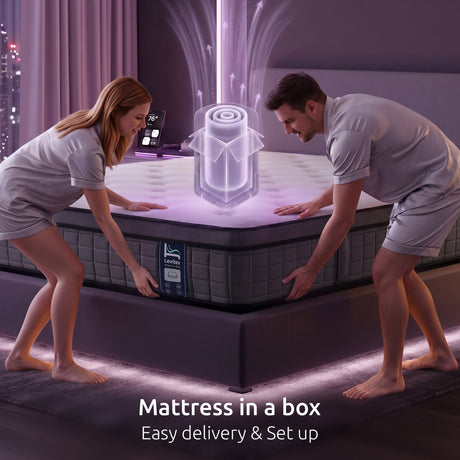 Levitex King Mattress 2 Rows Edge Support for Deep Sleep 5-Zone Ergonomic Pocket Spring Breathable Corrugated Sponge Medium Firm 30CM