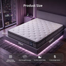 Levitex Queen Mattress 2 Rows Edge Support for Deep Sleep 5-Zone Ergonomic Pocket Spring Breathable Corrugated Sponge Medium Firm 30CM