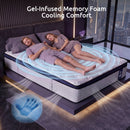 Levitex 35CM King Mattresses Gel Memory Foam and 7-Zone Ergonomic Pocket Spring, Anti-Roll Dual-Row Edge, Undisturbed Deep Sleep For Restless Couples, Triple Cooling System