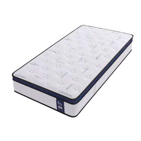 Levitex 35CM King Single Mattresses Gel Memory Foam and 7-Zone Ergonomic Pocket Spring, Anti-Roll Dual-Row Edge, Triple Cooling System for Hot Sleepers