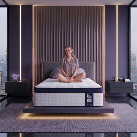 Levitex 35CM Single Mattresses Gel Memory Foam and 7-Zone Ergonomic Pocket Spring, Anti-Roll Dual-Row Edge, Triple Cooling System for Hot Sleepers