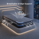 Levitex 25 cm Hybrid Pocket Spring Mattress Firm with 4cm Egg Crate Foam for Deep Sleep Bamboo Charcoal Fabric ‌King Single