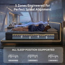 Levitex 34 cm Pocket Spring Mattress with Reinforced Edge Support & 5-Zone Pressure Relief Breathable Gel Memory Foam Hybrid Mattress for Back Pain Single