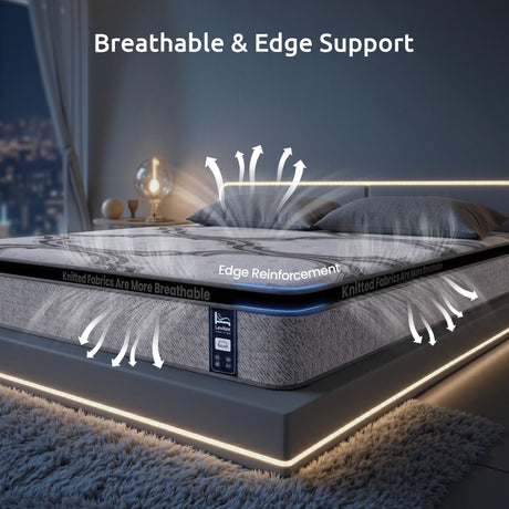 Levitex 5-Zone Pocket Spring Mattress with Latex & Memory Foam 7.5 Firm Hybrid Mattress for Extra Lumbar & Shoulder Support 34 cm Thickness King