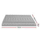 Giselle Bedding 8cm Memory Foam Mattress Topper 7-Zone Graphite Double