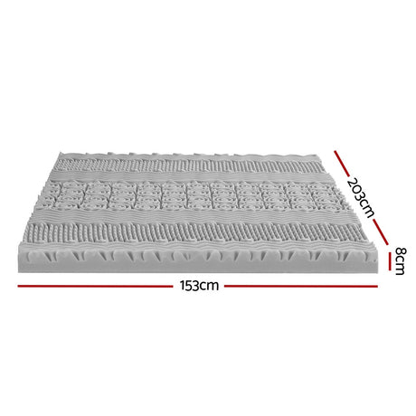 Giselle Bedding 8cm Memory Foam Mattress Topper 7-Zone Graphite Queen