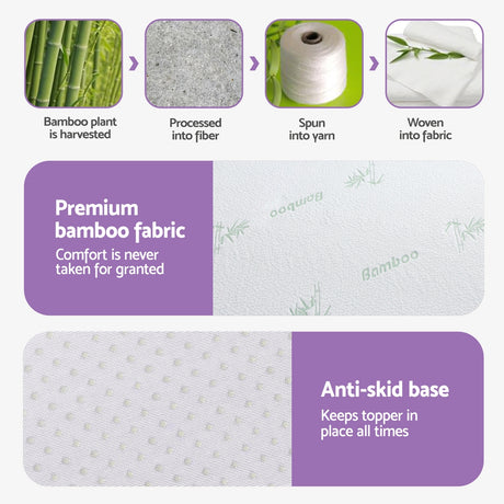 Giselle 8cm Memory Foam Mattress Topper Lavender Infused Bamboo Cover 7-Zone King