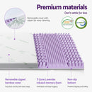 Giselle 8cm Memory Foam Mattress Topper Lavender Infused Bamboo Cover 7-Zone Queen