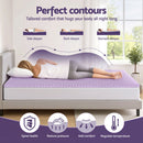 Giselle 5cm Memory Foam Mattress Topper Lavender Infused Egg Crate Pad Mat Queen