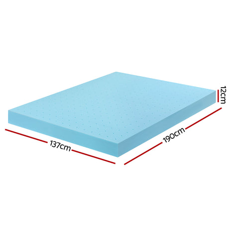 Giselle 12cm Memory Foam Mattress Topper Ventilated Cool Gel Bamboo Cover Double